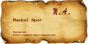 Maskal Apor névjegykártya